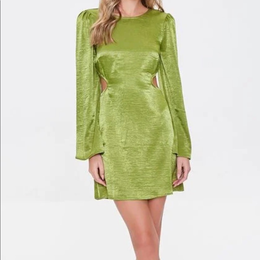 Satin Cutout Mini Dress